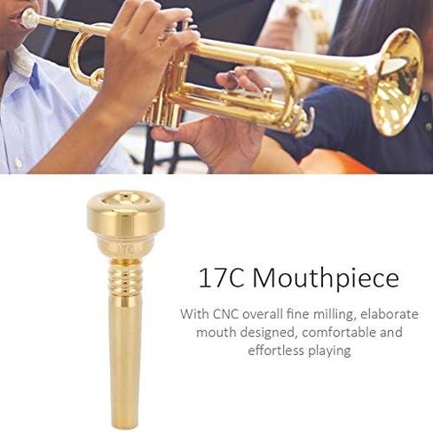 Trumpet Mouthpiece 17C,Gold Mouthpiece Brass Plated Mouthpiece Trumpet Musical Instrument Accessories in Saudi Arabia