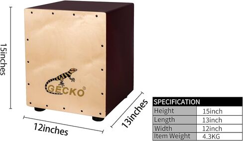 جيكو كاجون، طبلة صندوق كاجون للأطفال من خشب البتولا مع أوتار جيتار داخلية، حجم صغير محمول كاجون in Kuwait