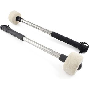 Kyuionty 2 Pack Felt Head Bass Drum Mallets Percussion Sticks, 12 Inch Length Drum Mallets Sticks with Stainless Steel Handle for Marching Band