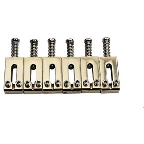 Guyker 10.5MM Guitar Bridge Saddles - Copper Polished Gold Modern Guitar Tremolo Bridge Saddles Compatible with Strat ST Electric Guitar (6 Piece) in Saudi Arabia