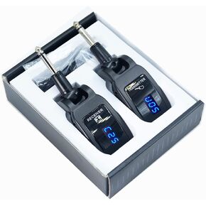 1/4 inchTs Jack 6.35mm mic Microphone Wireless Guitar System Rechargeable Guitar Transmitter Receiver Set Bass Pick Up Accessaries amp (Black)