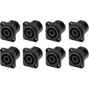 Yuyaokk 8 Pack New Speakon Cable Adapter Connectors, 4 Pole Audio Speaker Plug Twist Lock Compatiable with Speakon NL4FC, NL4FX, NLT4X, NL2FC
