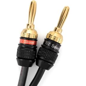 Sewell Deadbolt Terminated Speaker Wire, 3 ft, 259 Strand, 12 AWG Pure Copper, OFC, Deadbolt Banana Plugs SW-32980-3 in Kuwait