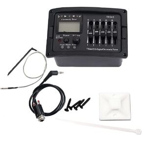 Ogdni 5 Band Acoustic Guitar Preamp EQ Equalizer Acoustic Guitar Amplifier Digital Chromatia Tuner Piezo Pickup for Acoustic Guitar Accessory