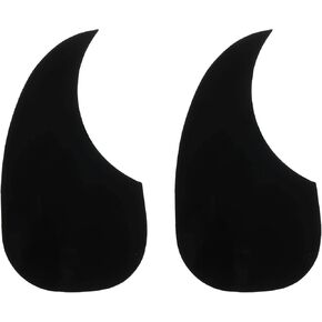 MECCANIXITY Acoustic Guitar Pickguard Fit 41 Inch Self Adhesive Left Handed Acoustic-Electric Guitar Parts Water Drop Shape Black 2 Pack