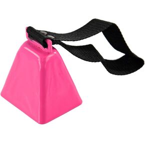 HOME-X Cowbell with Wrist Strap, Sporting Event Bell, Cheering Bell, Party Noise Maker, School Bell, Pink, 3 1/2" L x 3" W x 2 3/8" H in Kuwait