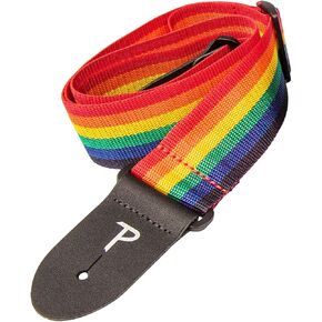 Perris Leathers Leathers Ltd. - Guitar Strap - Nylon - Leather Ends - Rainbow - Adjustable - For Acoustic/Bass/Electric Guitars - Made in Canada (NWS20-88) 41"-72" in Saudi Arabia
