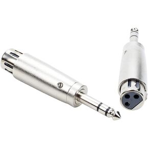 محول أنثى SIXGOD 1/4 TRS إلى XLR - 6.35 مم TRS إلى موصل XLR أنثى لتغيير الجنس - عبوتان in Kuwait