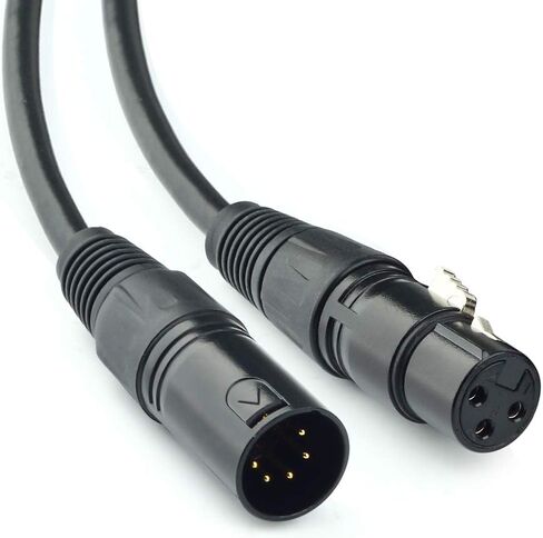 SiYear 5 PIN XLR DMX Cable15 Feet, DMX512 XLR 5 Pin Male to Female DMX 512 Turnaround DMX Stage Light Cable(4.5M in Saudi Arabia