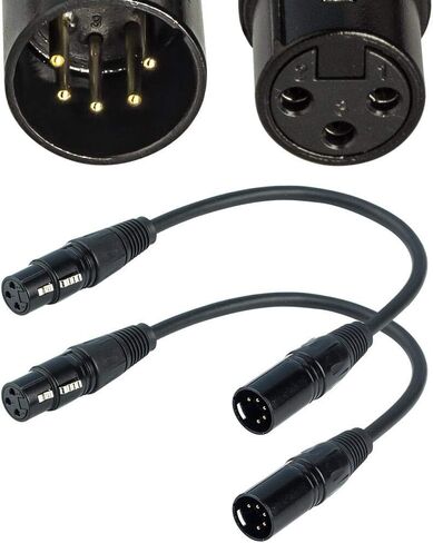 SiYear 5 PIN XLR DMX Cable15 Feet, DMX512 XLR 5 Pin Male to Female DMX 512 Turnaround DMX Stage Light Cable(4.5M in Saudi Arabia