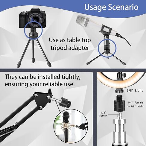 محول حامل ميكروفون بـ6 موديلات من دي ان اس بابي، 5/8 انثى الى 3/8 ذكر، 3/8 انثى الى 5/8 ذكر، 5/8 انثى الى 1/4 ذكر، 1/4 انثى الى 5/8 ذكر، 3/8 انش انثى الى 1/4 انش ذكر، 1/4 انش انثى الى 3/20.3 ذكر in Kuwait