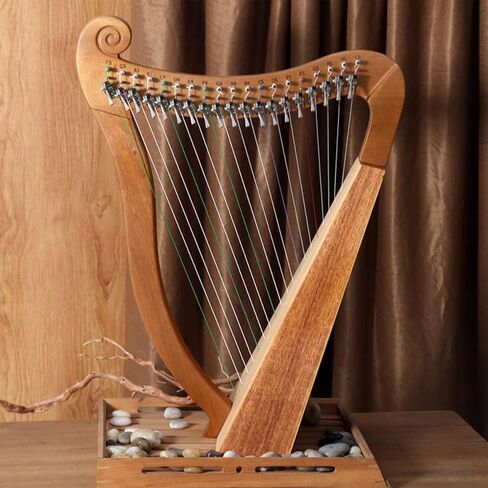 القيثارة الأيرلندية السلتية 19 وترًا مع مفتاح ضبط وحقيبة حمل - ماهوجني in Kuwait