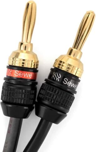 Sewell Deadbolt Terminated Speaker Wire, 3 ft, 259 Strand, 12 AWG Pure Copper, OFC, Deadbolt Banana Plugs SW-32980-3 in Kuwait