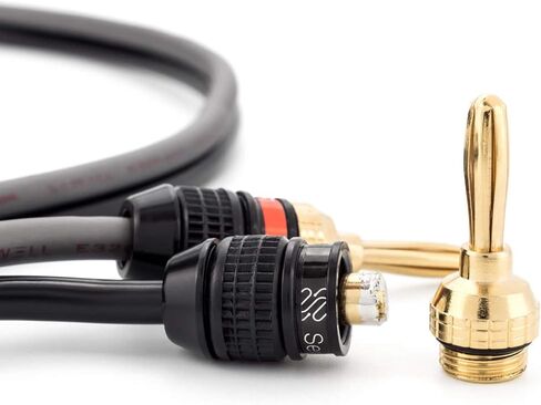 Sewell Deadbolt Terminated Speaker Wire, 3 ft, 259 Strand, 12 AWG Pure Copper, OFC, Deadbolt Banana Plugs SW-32980-3 in Saudi Arabia