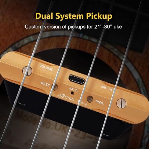 Ranch Ukulele Pickup Piezoelectric Dual-System Acoustic Pickup for 21 Inch – 30 Inch Ukulele with Buzzer in Kuwait