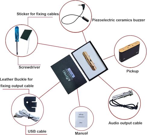 Ranch Ukulele Pickup Piezoelectric Dual-System Acoustic Pickup for 21 Inch – 30 Inch Ukulele with Buzzer in Kuwait