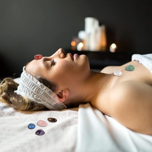 The7boX Tibetan Singing Bowl Set- 7 Chakra Crystal Stones Handcrafted For Meditation, Mindfulness, Yoga, Spiritual Healing And Stress Relief With Mallet And Cushion, Lotus Incense Holder in Kuwait