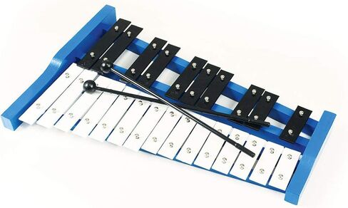 إكسيليفون سوبرانو غلوكينسبيل خشبي أزرق احترافي مع 25 مفتاحًا معدنيًا للبالغين والأطفال - يتضمن 2 مضرب بلاستيكي in Kuwait