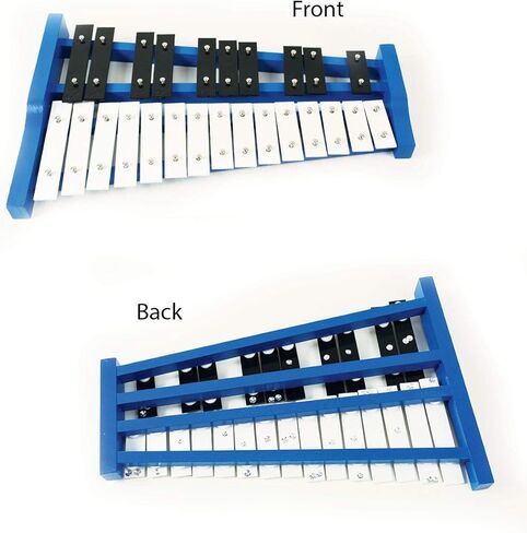 إكسيليفون سوبرانو غلوكينسبيل خشبي أزرق احترافي مع 25 مفتاحًا معدنيًا للبالغين والأطفال - يتضمن 2 مضرب بلاستيكي in Kuwait