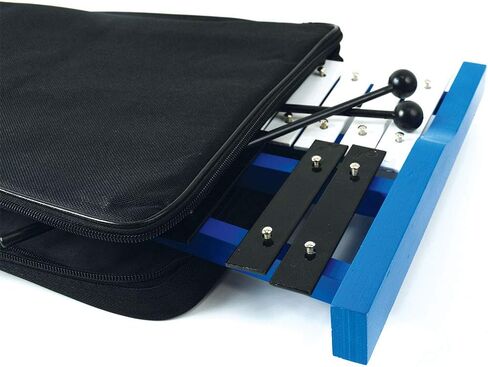 إكسيليفون سوبرانو غلوكينسبيل خشبي أزرق احترافي مع 25 مفتاحًا معدنيًا للبالغين والأطفال - يتضمن 2 مضرب بلاستيكي in Kuwait