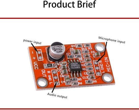 1Pcs AD828 Stereo Dynamic Microphone Preamplifier Board Pickup Module DC 3.8V-15V MIC Preamp Module in Saudi Arabia