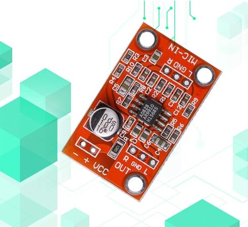 1Pcs AD828 Stereo Dynamic Microphone Preamplifier Board Pickup Module DC 3.8V-15V MIC Preamp Module in Saudi Arabia