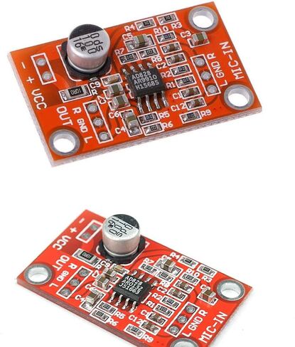 1Pcs AD828 Stereo Dynamic Microphone Preamplifier Board Pickup Module DC 3.8V-15V MIC Preamp Module in Saudi Arabia