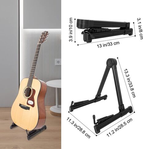 حامل جيتار، حامل أرضية جيتار Muscab المحمول مع سيليكون غير قابل للانزلاق، حامل جيتار إطاري للجيتار الصوتي/الكهربائي/الكلاسيكي والمزيد in Kuwait