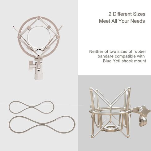 Universal Elastic Bands Replacement, Anti-aging Rubber Ring for Microphone Shock Mount Holder Clamp Clip, Set of 4 (Black) in Kuwait