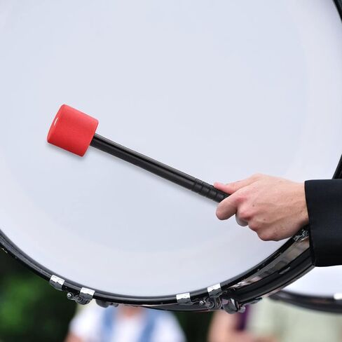Facmogu 2PCS Felt Bass Drum Mallets, Beige White Felt Mallets Sticks with Stainless Steel Handle, Wool Felt Head Instrument Percussion Accessory for Marching Band Bass Drum in Saudi Arabia