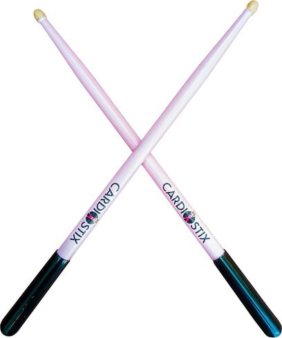 Basic Weighted 4.5oz per set American Hickory(I PAIR YOU CHOOSE) Wood Cardio Drum Sticks w/Black Grips | Drumming, Fitness, Aerobic Class, Exercises(Powder Blue) in Kuwait