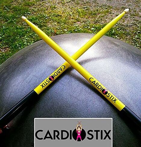 Basic Weighted 4.5oz per set American Hickory(I PAIR YOU CHOOSE) Wood Cardio Drum Sticks w/Black Grips | Drumming, Fitness, Aerobic Class, Exercises(Powder Blue) in Kuwait