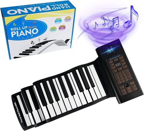 49 Keys Roll Up Piano with Carrying Bag, 8 Different Tones, Built-in Rechargeable Lithium Battery, Built-in 2W Speakers, Portable Piano, Travel Piano in Saudi Arabia