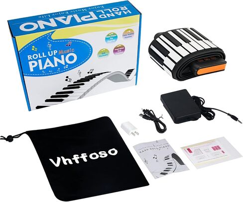 49 Keys Roll Up Piano with Carrying Bag, 8 Different Tones, Built-in Rechargeable Lithium Battery, Built-in 2W Speakers, Portable Piano, Travel Piano in Saudi Arabia