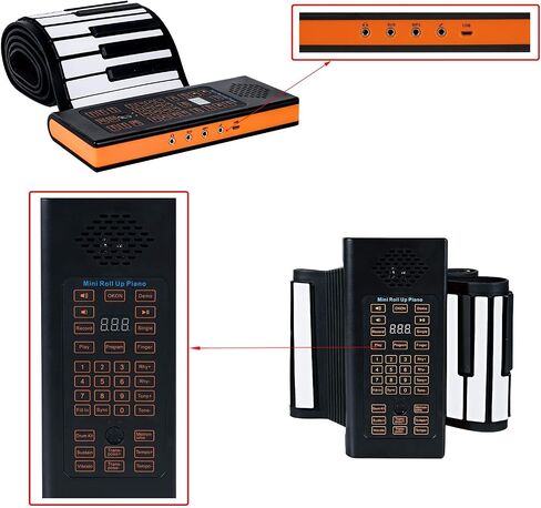 49 Keys Roll Up Piano with Carrying Bag, 8 Different Tones, Built-in Rechargeable Lithium Battery, Built-in 2W Speakers, Portable Piano, Travel Piano in Saudi Arabia