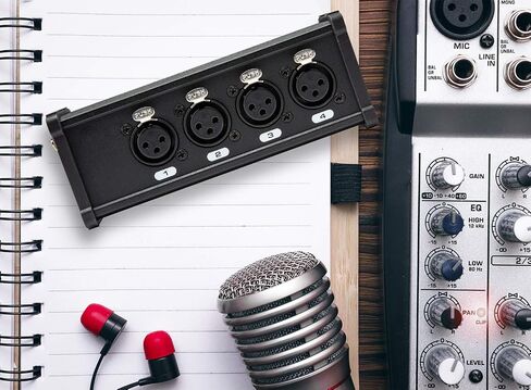 LyxPro XLR 3 Feet Audio Snake 4 Channel 3 Pin Multi Network Breakout for Stage and Recording Studio Female Connection, Great for Sound and Lighting Transfer in Kuwait