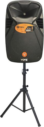 VOYZ 2000 Watt Bluetooth Portable Speaker for Parties - Two Way 15" Loudspeaker - FM Radio, USB, SD, and MP3 Player - PA with Tripod Stand and Wireless Microphone - Perfect for Karaoke (VZ-DJKIT616S) in Kuwait
