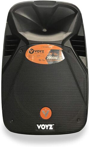 VOYZ 2000 Watt Bluetooth Portable Speaker for Parties - Two Way 15" Loudspeaker - FM Radio, USB, SD, and MP3 Player - PA with Tripod Stand and Wireless Microphone - Perfect for Karaoke (VZ-DJKIT616S) in Kuwait