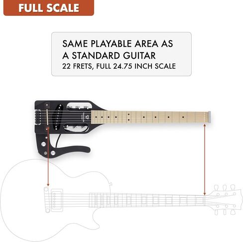 Traveler Guitar Pro-Series Antique Brown Acoustic Electric Guitar | Full 24.75" Scale Portable Electric Acoustic Guitar | Travel Guitar with Output Jack | Headless Guitar with Custom Gig Bag in Saudi Arabia