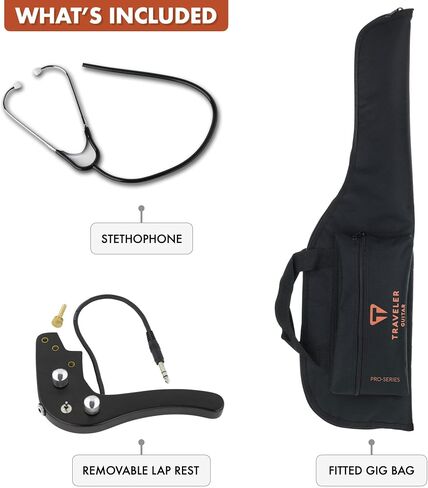Traveler Guitar Pro-Series Antique Brown Acoustic Electric Guitar | Full 24.75" Scale Portable Electric Acoustic Guitar | Travel Guitar with Output Jack | Headless Guitar with Custom Gig Bag in Saudi Arabia
