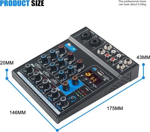 Micfuns MK2 2 XLR 2 قناة ستيريو خلاطات تسجيل غير مدعومة مع mp3 بلوتوث لتسجيل الموسيقى الحية للكمبيوتر in Kuwait