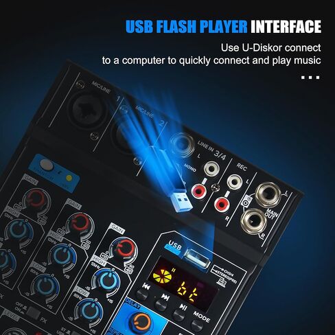 Micfuns MK2 2 XLR 2 قناة ستيريو خلاطات تسجيل غير مدعومة مع mp3 بلوتوث لتسجيل الموسيقى الحية للكمبيوتر in Kuwait