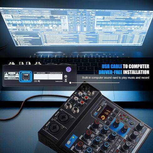 Micfuns MK2 2 XLR 2 قناة ستيريو خلاطات تسجيل غير مدعومة مع mp3 بلوتوث لتسجيل الموسيقى الحية للكمبيوتر in Kuwait