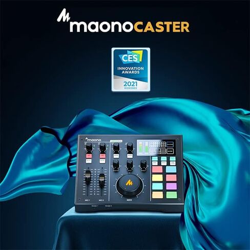 Audio Interface with DJ Mixer and Sound Card, Maonocaster Portable ALL-IN-ONE Podcast Production Studio with XLR Condenser Microphone for Guitar, Live Streaming, PC, Recording, and Gaming (AM100 K1) in Kuwait