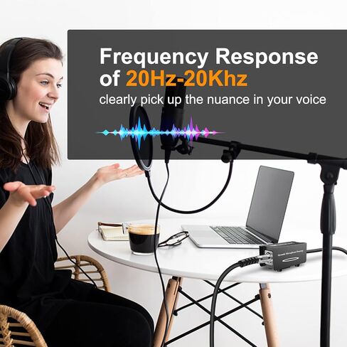 Dynamic Microphones Preamps, Ribbon Mic Activator XLR Preamp Booster for Livestream, Broadcast, Podcast, Vocal Recordings in Saudi Arabia