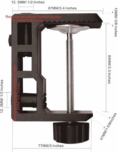 Replacement Heavy Duty C Clamp for 1/2" Base Magnifying Lamp,Desk Lamp,Swing Arm Lamp,Phone I pad Mount,Tablet Mic Holder,Table Mount Clamp for Microphone Stand Mic Boom Arm (G1 Black) in Saudi Arabia