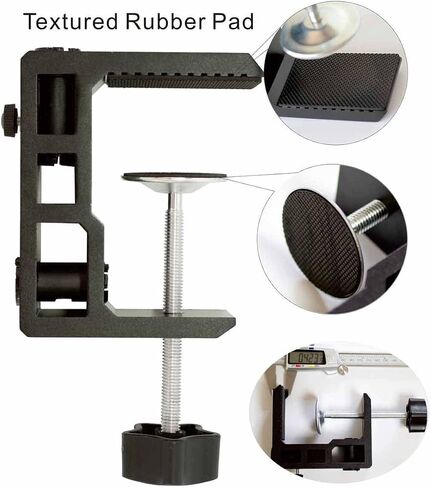 Replacement Heavy Duty C Clamp for 1/2" Base Magnifying Lamp,Desk Lamp,Swing Arm Lamp,Phone I pad Mount,Tablet Mic Holder,Table Mount Clamp for Microphone Stand Mic Boom Arm (G1 Black) in Saudi Arabia