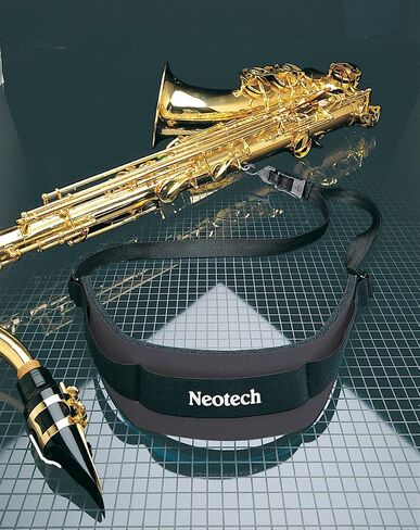 Neotech Saxophone Strap - Regular - Open Hook Neck Strap for Saxophone, Clarinets, English Horns & More - Comfortable Neoprene Instrument Neck Strap - Black in Kuwait