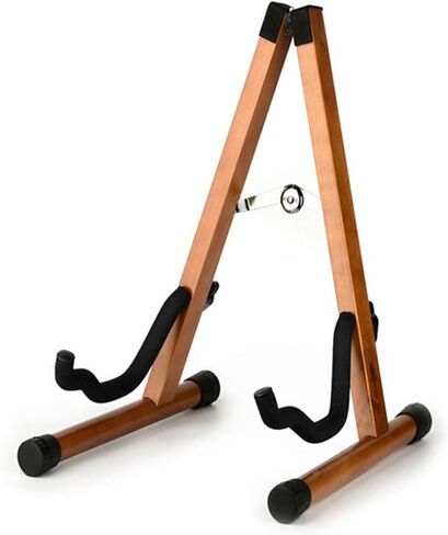 Wooden Guitar Stand Old Walnut Guitar Stand for Acoustic Electric Bass Classical Guitar Banjo Ukulele Portable Folding A-Frame Travel Guitar Stand(Old Walnut) in Kuwait