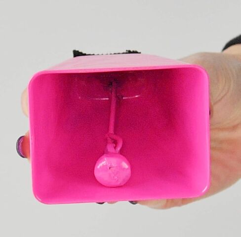 HOME-X Cowbell with Wrist Strap, Sporting Event Bell, Cheering Bell, Party Noise Maker, School Bell, Pink, 3 1/2" L x 3" W x 2 3/8" H in Kuwait